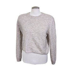 Wilfred Aubri Sweater Alpaca Blend Cropped Womens Size M Beige Relaxed Fit Soft